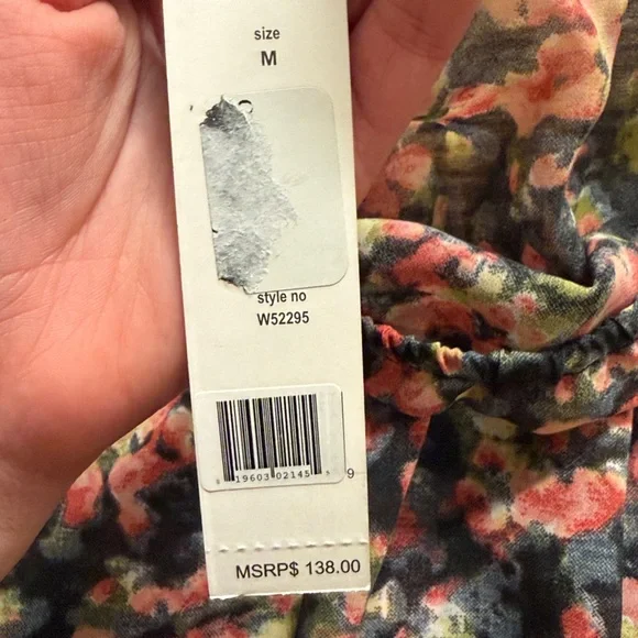 Walter Baker Multicolor Floral Off-Shoulder Blouse Size Medium